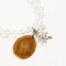 Earth's Jewels Semi-Precious Natural Crystal Quartz Clear Bracelet, Brown Agate & Skull Charm